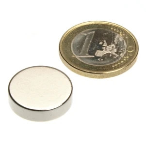 Disco magnetico Ø 18,0 x 5,0 mm N45 nichel - aderenza 4,3 kg