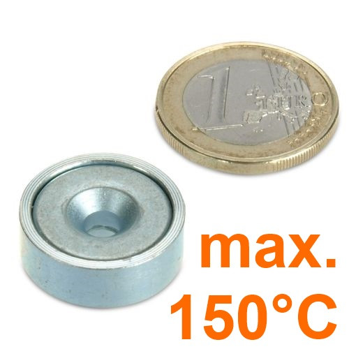 Magnete con base neodimio Ø 20,0 x 7,0 mm con svasatura - 150 °C