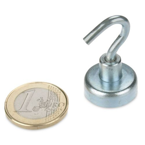 Gancio magnetico Ø 20 mm NEODIMIO- zinco - aderenza 10 kg