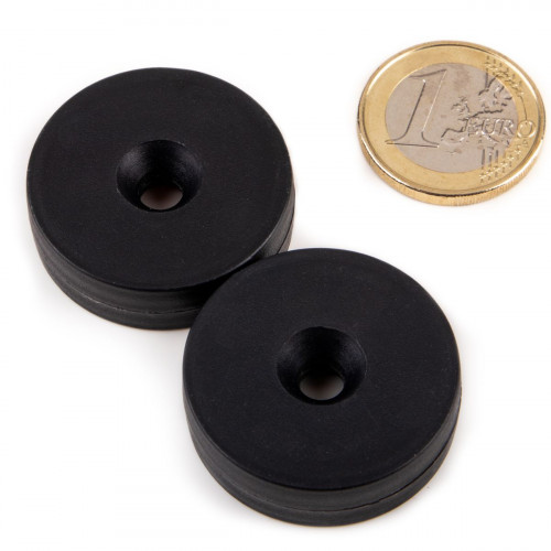 Anello magnetico svasatore Ø 31,8 x 4,5 x 9,5 mm rivestimento in plastica - nero