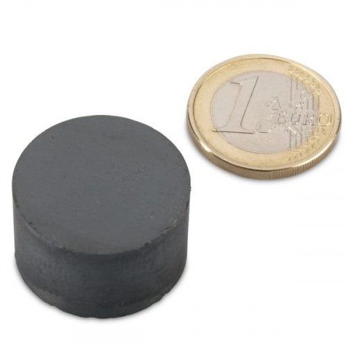 Disco magnetico Ø 25,0 x 15,0 mm Y35 Ferrite - aderenza 2,3 kg