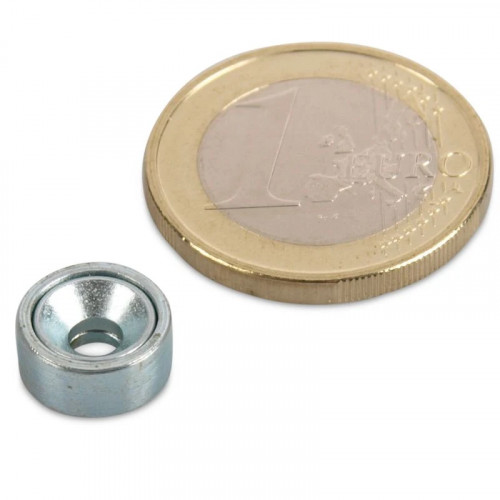 Magnete con base neodimio Ø 10,0 x 4,5 mm con svasatura adereza 1,3 kg