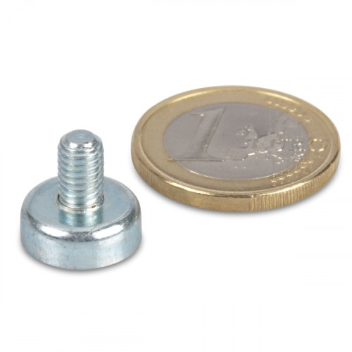 Magnete con base in neodimio Ø 13,0 x 4,5 mm, filettatura M5x8, aderenza 3 kg