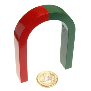 Magnete a ferro di cavallo 80 x 60 x 15 mm rosso / verde - AlNiCo