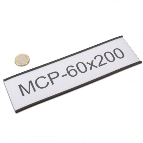 Profilo a C magnetico 200 x 60 mm con etichetta e pellicola protettiva