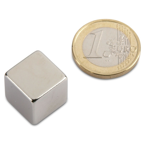 Cubo magnetico 15,0 x 15,0 x 15,0 mm N44 nichel - aderenza 17 kg