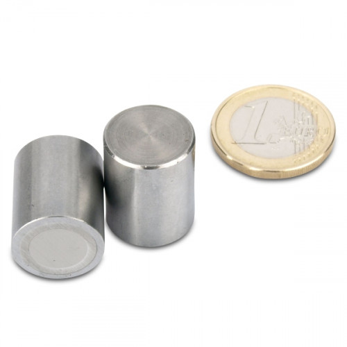 AlNiCo Magnete cilindrico con base Ø 16 x 20 mm, acciaio, tolleranza h6, 2 kg