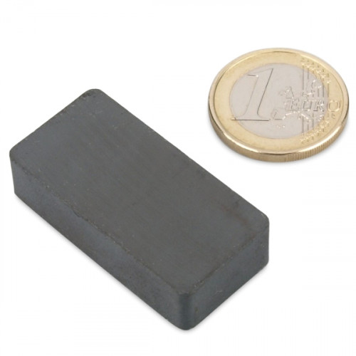 Cuboide magnetico 40,0 x 20,0 x 10,0 mm Y35 ferrite - aderenza 2 kg