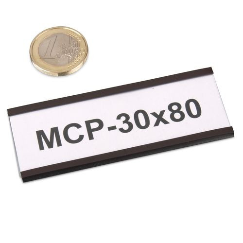 Profilo a C magnetico 80 x 30 mm con etichetta e pellicola protettiva
