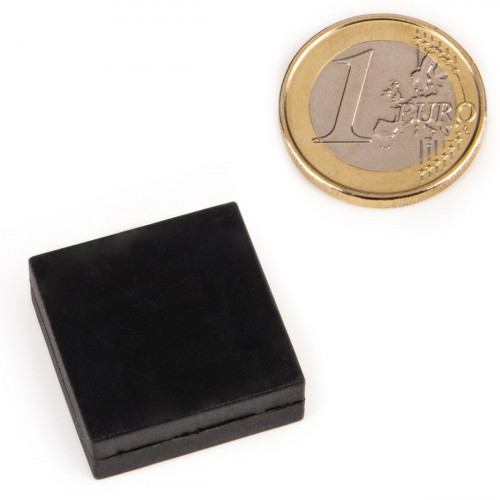 Cuboide magnetico neodimio 25,4 x 25,4 x 9,5 mm gommato - nero