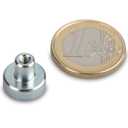 Magnete con base in ferrite Ø 13,0 x 4,5 mm, filettatura interna M3, 1 kg