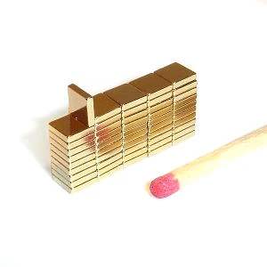 Cuboide magnetico 5,0 x 5,0 x 1,2 mm N50 Oro - aderenza 450 g