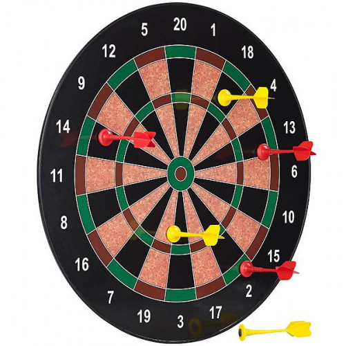 Bersaglio magnetico Ø 40 cm con 12 frecce, ciascuna 6x gialle e rosse