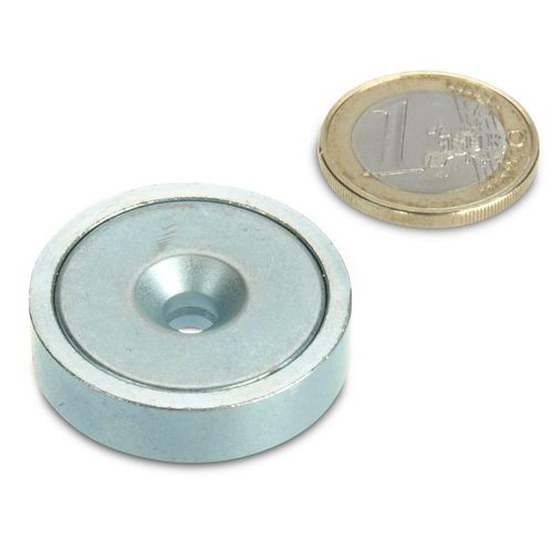 Magnete con base neodimio Ø 32,0 x 8,0 mm con svasatura aderenza 30 kg
