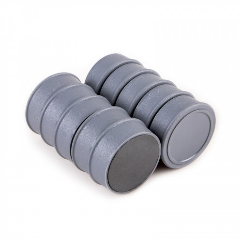 10 grigi magneti memo Ø 35 x 12 mm FERRITE con area etichetta