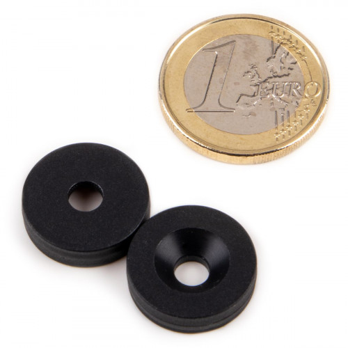 Anello magnetico svasatore Ø 16,8 x 4,5 x 4,4 mm rivestimento in plastica - nero