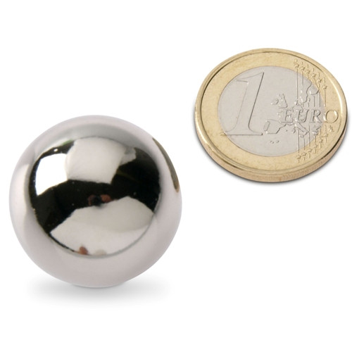Sfera magnetica / Magnete a sfera Ø 25,0 mm cromo N40 - aderenza 9,5 kg