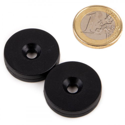 Anello magnetico svasatore Ø 25,4 x 4,5 x 6,4 mm rivestimento in plastica - nero