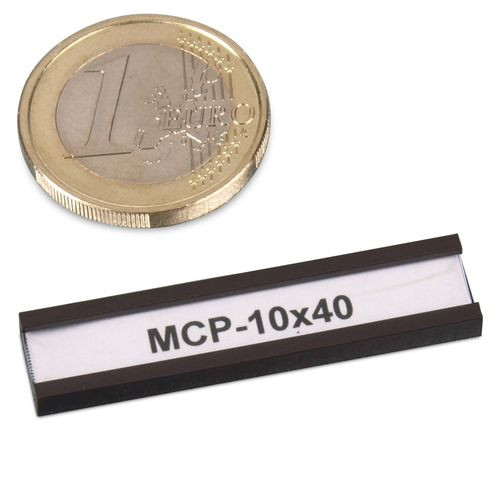 Profilo a C magnetico 40 x 10 mm con etichetta e pellicola protettiva