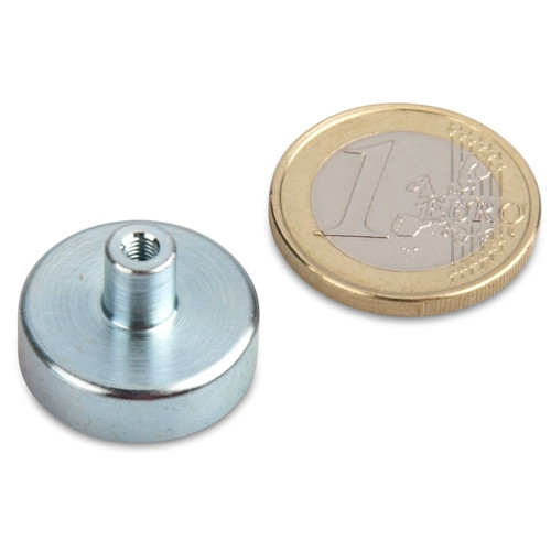 Magnete con base in ferrite Ø 20,0 x 6,0 mm, filettatura interna M3, 3,1 kg