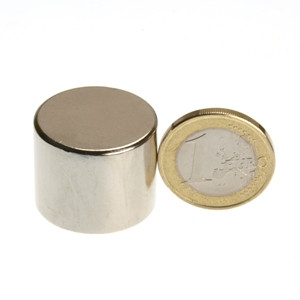 Disco magnetico Ø 24,5 x 20,0 mm N50 nichel - aderenza 26 kg