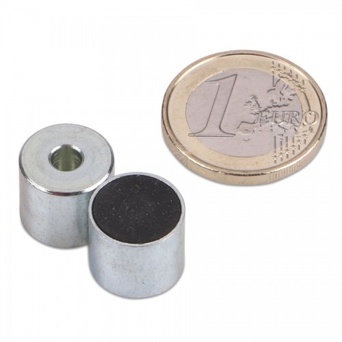 Magnete con base neodimio Ø 13,0 x 11,5 mm con foro e cappuccio in gomma