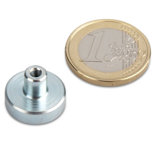Magnete con base in ferrite Ø 16,0 x 4,5 mm, filettatura interna M3, 1,8 kg