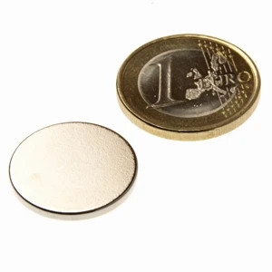 Disco magnetico Ø 20,0 x 2,0 mm N45 nichel - aderenza 2,5 kg