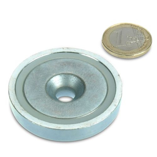 Magnete con base neodimio Ø 48,0 x 11,5 mm con svasatura aderenza 87 kg